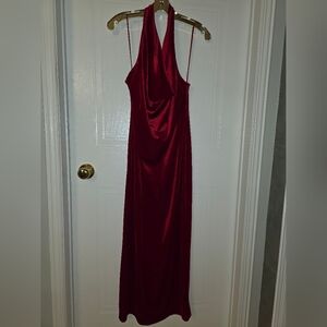 Zara Red Backless Christmas Dress